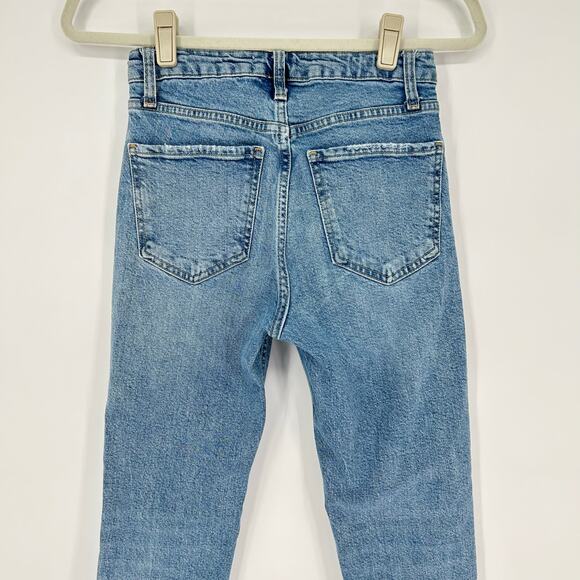 ZARA Women’s Skinny Jeans Size 2 Light Wash Raw Hem Mid Rise Stretch Denim - Picture 7 of 7